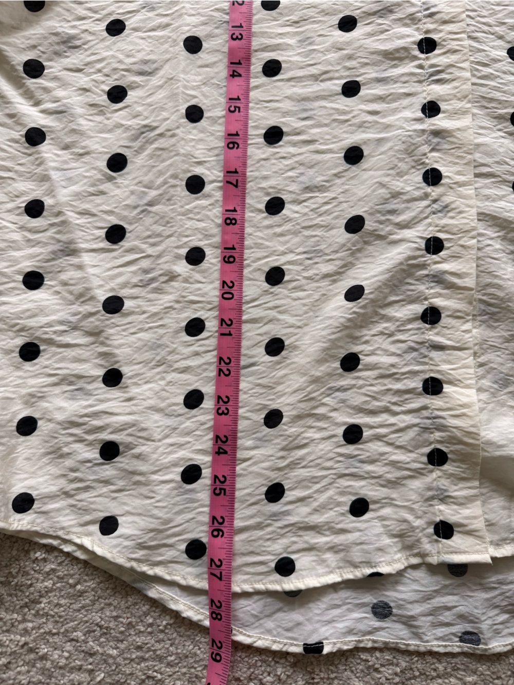 Zara Cream Button-Down Blouse with Black Polka Dots - Picture 8 of 8